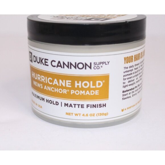 Duke Cannon Hurricane Hold News Anchor Pomade Max. Hold Matt Finish 4.6 oz New - Picture 6 of 10